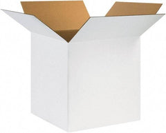 Made in USA - 24" Wide x 24" Long x 24" High Square Corrugated Shipping Box - 1 Wall, White, 65 Lb Capacity - Exact Industrial Supply