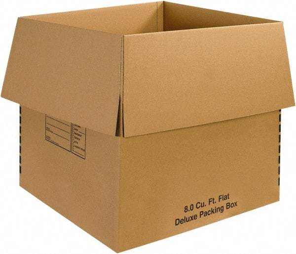 Made in USA - 24" Wide x 24" Long x 24" High Square Moving Boxes - 1 Wall, Kraft (Color), 65 Lb Capacity - Exact Industrial Supply