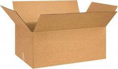 Made in USA - 18" Wide x 28" Long x 10" High Rectangle Corrugated Shipping Box - 1 Wall, Kraft (Color), 65 Lb Capacity - Exact Industrial Supply