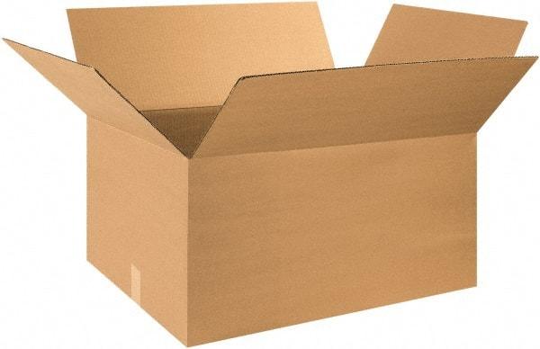 Made in USA - 18" Wide x 28" Long x 12" High Rectangle Corrugated Shipping Box - 1 Wall, Kraft (Color), 65 Lb Capacity - Exact Industrial Supply