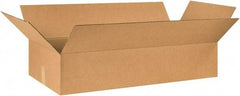 Made in USA - 24" Wide x 48" Long x 8" High Rectangle Corrugated Shipping Box - 1 Wall, Kraft (Color), 65 Lb Capacity - Exact Industrial Supply