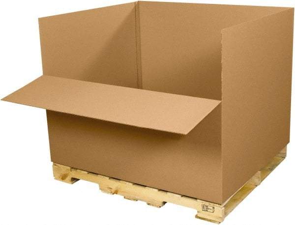 Made in USA - 40" Wide x 48" Long x 36" High Rectangle Heavy Duty Corrugated Box - 1 Wall, Kraft (Color), 120 Lb Capacity - Exact Industrial Supply