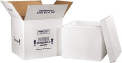 Made in USA - 16-3/4" Wide x 16-3/4" Long x 15" High Rectangle Insulated Box - 1 Wall, White - Exact Industrial Supply