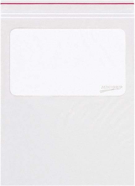 Minigrip - 9 x 12", 2 mil Minigrip White Block Reclosable Polybags - Clear - Exact Industrial Supply