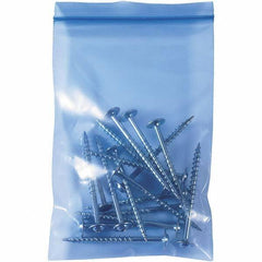 Made in USA - 3 x 5", 4 mil VCI Reclosable Polybags - Blue - Exact Industrial Supply