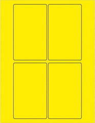 Tape Logic - 5" Long, Fluorescent Yellow Paper Laser Label - For Laser Printers - Exact Industrial Supply