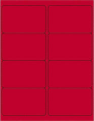 Tape Logic - 4" Long, Fluorescent Red Paper Laser Label - For Laser Printers - Exact Industrial Supply