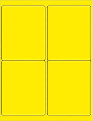 Tape Logic - 5" Long, Fluorescent Yellow Paper Laser Label - For Laser Printers - Exact Industrial Supply