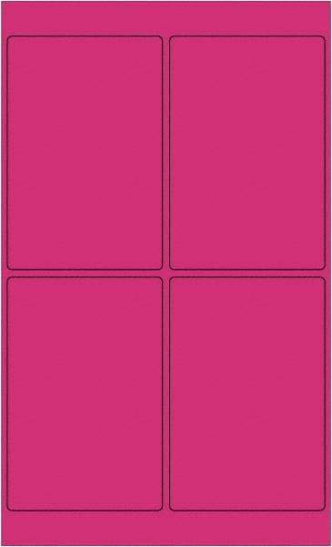 Tape Logic - 6" Long, Fluorescent Pink Paper Laser Label - For Laser Printers - Exact Industrial Supply