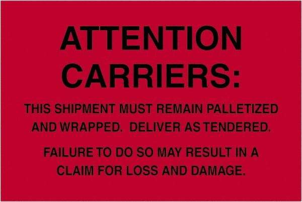 Tape Logic - 6" Long, Fluorescent Red Paper Shipping Label - For Multi-Use - Exact Industrial Supply