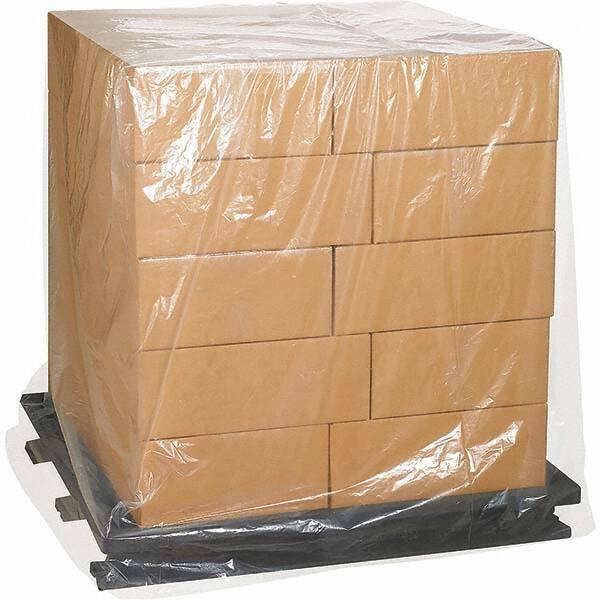 Made in USA - 48" Long x 52" Wide x 96" High Pallet Cover - Clear, Case, 25 Piece - Exact Industrial Supply