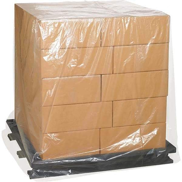 Made in USA - 48" Long x 52" Wide x 88" High Pallet Cover - Clear, Case, 50 Piece - Exact Industrial Supply