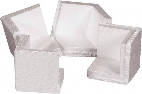 Made in USA - 3-3/4" Long x 3-3/4" Wide x 3-3/4" High x 3/4" Thick Corner - White, Roll - Exact Industrial Supply
