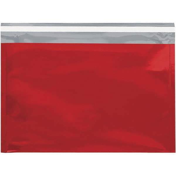 Value Collection - 12-3/4" Long x 9-1/2" Wide Peel-Off Self-Seal Metallic Mailer - Red - Exact Industrial Supply