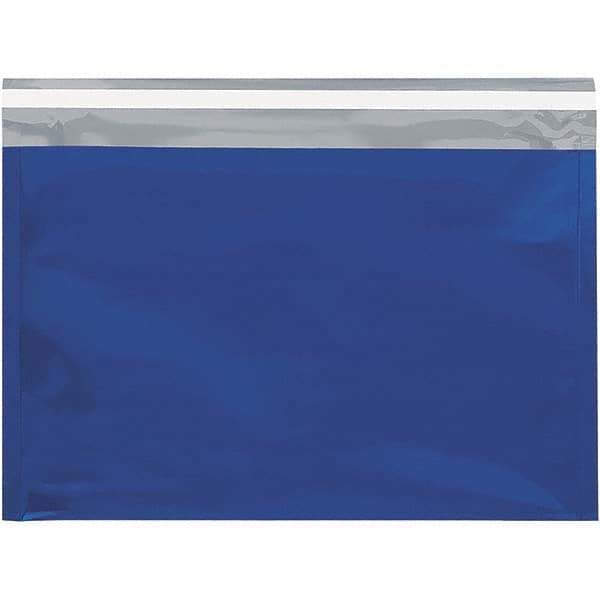 Value Collection - 12-3/4" Long x 9-1/2" Wide Peel-Off Self-Seal Metallic Mailer - Blue - Exact Industrial Supply