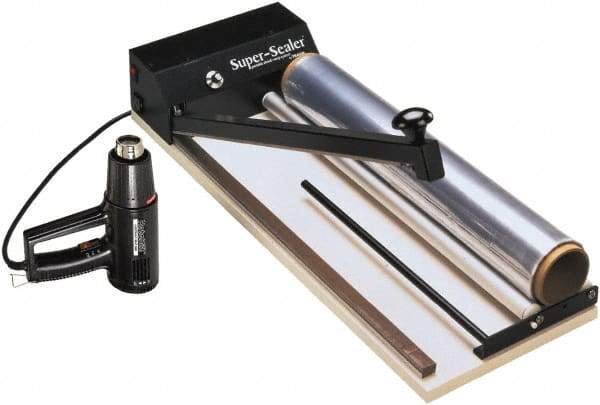 Made in USA - 24" Wide, Portable Shrink Wrap System - Contains Bar Sealer, Variable Temp Heat Gun, 30"x100 Roll of 75 Gauge PVC Shink Film, 1 Super Sealer Service Kit - Exact Industrial Supply