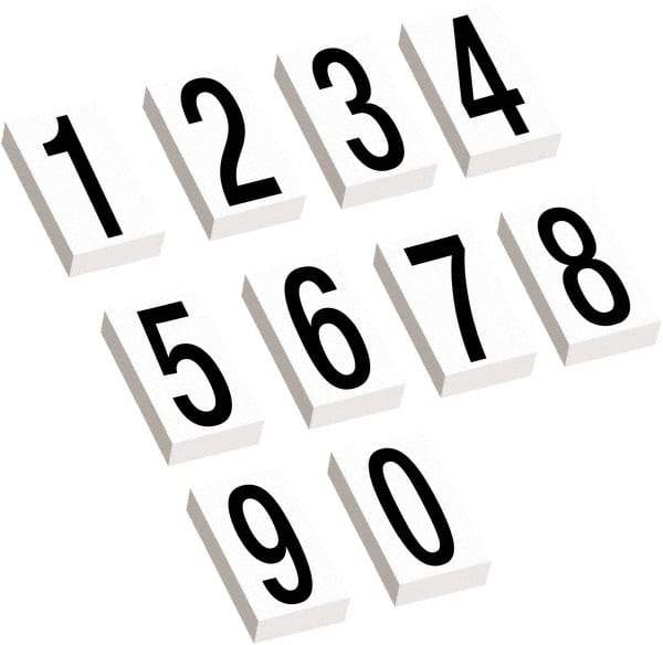 Tape Logic - 3-1/2" Long, Black/White Vinyl Numbers - For Multi-Use - Exact Industrial Supply