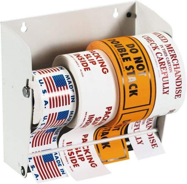 Tape Logic - 8-1/2" Long, White Metal Label Dispensers - For Multi-Use - Exact Industrial Supply