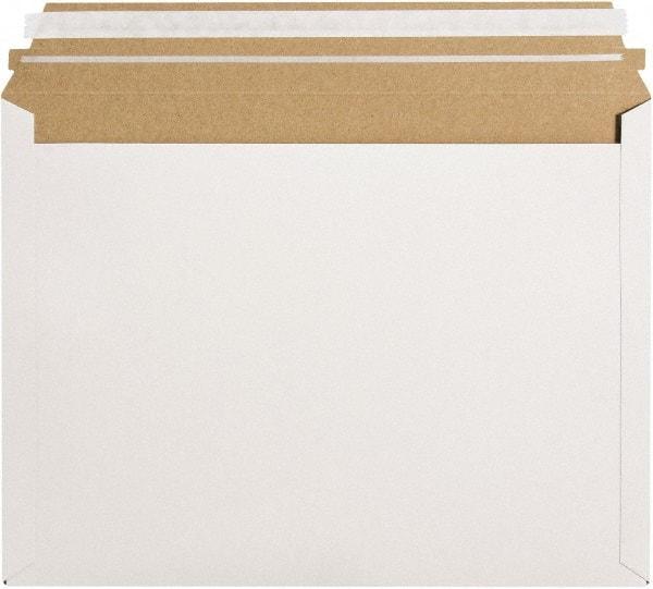 Made in USA - 9-1/2" Long x 12-1/2" Wide Peel-Off Self-Seal Flat Mailer - White - Exact Industrial Supply