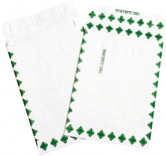 Dupont - 16" Long x 12" Wide Peel-Off Self-Seal Tyvek Expansion Envelope - White/Green - Exact Industrial Supply