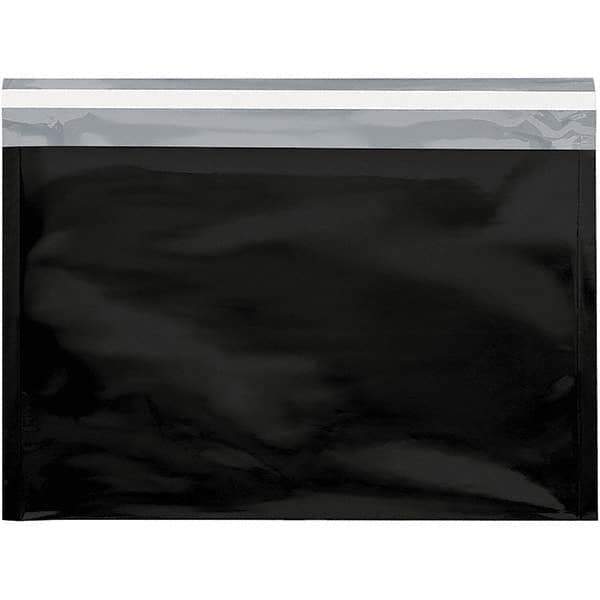 Value Collection - 12-3/4" Long x 9-1/2" Wide Peel-Off Self-Seal Metallic Mailer - Black - Exact Industrial Supply