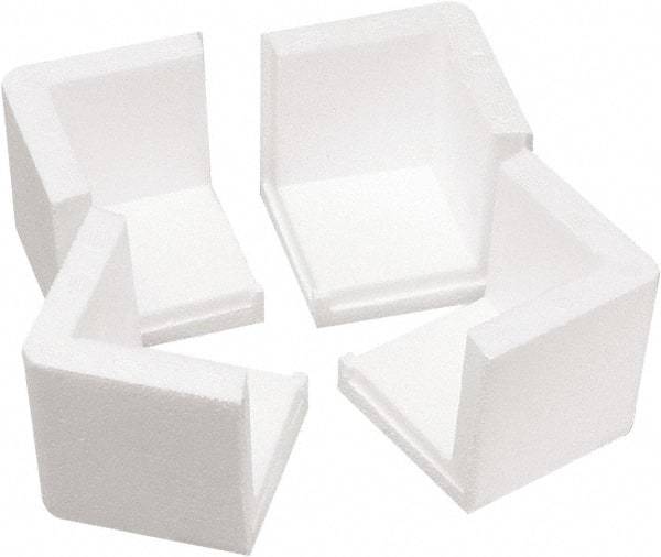 Made in USA - 3" Long x 3" Wide x 3" High x 3/4" Thick Corner - White, Roll - Exact Industrial Supply