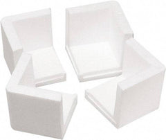 Made in USA - 3" Long x 3" Wide x 3" High x 3/4" Thick Corner - White, Roll - Exact Industrial Supply