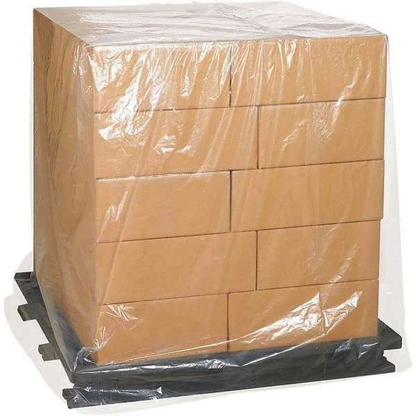 Made in USA - 44" Long x 52" Wide x 96" High Pallet Cover - Clear, Case, 50 Piece - Exact Industrial Supply