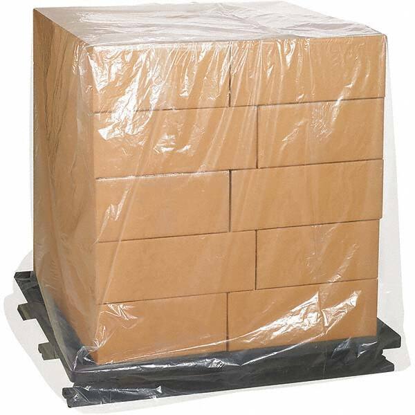 Made in USA - 44" Long x 54" Wide x 96" High Pallet Cover - Clear, Case, 50 Piece - Exact Industrial Supply