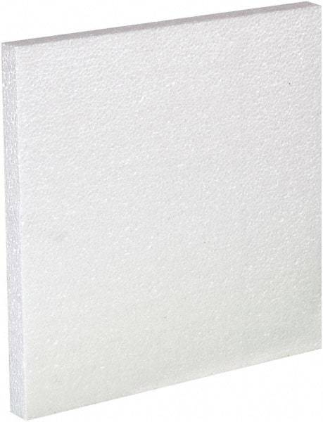 Made in USA - 12" Long x 12" Wide x 1" High x 1" Thick Polystyrene Foam - White, Case - Exact Industrial Supply
