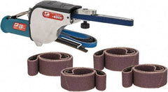 Dynabrade - 1/8 to 1/2 x 24", 20,000 RPM Air Belt Sander - 0.5 hp, 1/4 NPT Inlet, 5,800 SFPM, 31 CFM - Exact Industrial Supply