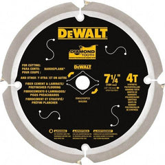 DeWALT - 7-1/4" Diam, 15.88mm Arbor Hole Diam, 16 Tooth Wet & Dry Cut Saw Blade - Steel, Smooth Action, Standard Round Arbor - Exact Industrial Supply