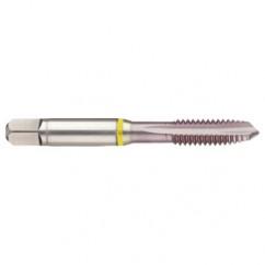 M18x2.5 6H 4-Flute Cobalt Yellow Ring Spiral Point Plug Tap-MolyGlide - Exact Industrial Supply