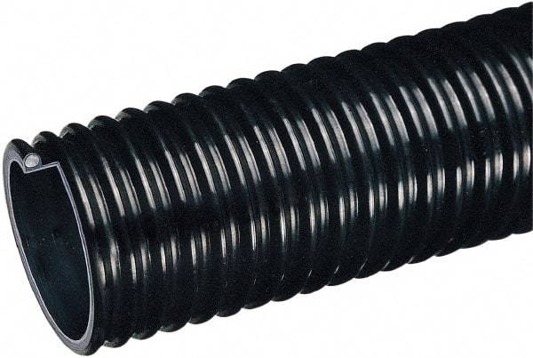 Kuriyama of America - 3-1/2" ID x 4.21" OD, 35 Max psi, Full In. Hg, Dry Material Handling & Transfer Hose - Polyurethane Liner, PVC Cover, -40 to 150°F, 5" Bend Radius, 50' Coil Length, Black - Exact Industrial Supply