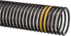 Kuriyama of America - 2" ID x 2.52" OD, 40 Max psi, Full In. Hg, Dry Material Handling & Transfer Hose - Static Dissipative Polyurethane with Grounding Wire, -40 to 150°F, 6" Bend Radius, 60' Coil Length, Transparent - Exact Industrial Supply