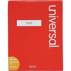 UNIVERSAL - 4" Long, White Paper Laser Label - For Inkjet Printers, Laser Printers - Exact Industrial Supply