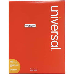 UNIVERSAL - 1-3/4" Long, White Paper Laser Label - For Inkjet Printers, Laser Printers - Exact Industrial Supply