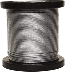 Loos & Co. - 3/16" x 1/8" Diam, Galvanized Steel Wire Rope - 2,000 Lb Breaking Strength, 7 x 19, Vinyl Coating - Exact Industrial Supply