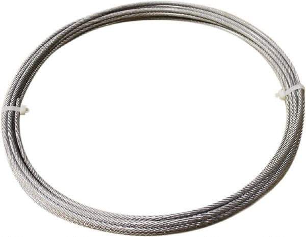 Loos & Co. - 1/8" x 3/32" Diam, Stainless Steel Wire Rope - 920 Lb Breaking Strength, 7 x 7, Vinyl Coating - Exact Industrial Supply