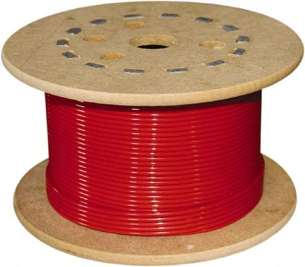 Loos & Co. - 3/16" x 1/8" Diam, Galvanized Steel Wire Rope - 2,000 Lb Breaking Strength, 7 x 19, Vinyl Coating - Exact Industrial Supply
