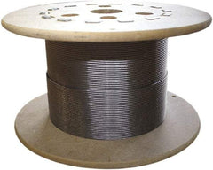 Loos & Co. - 500' Long, 3/16" x 3/16" Diam, Stainless Steel Wire Rope - 3,700 Lb Breaking Strength, 7 x 7 - Exact Industrial Supply