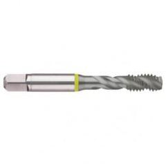 M18x2.5 6H 4-Flute Cobalt Yellow Ring Semi-Bottoming 40 degree Spiral Flute Tap-MolyGlide - Exact Industrial Supply