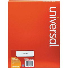 UNIVERSAL - 4" Long, White Paper Laser Label - For Inkjet Printers, Laser Printers - Exact Industrial Supply