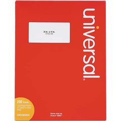 UNIVERSAL - 4" Long, White Paper Laser Label - For Inkjet Printers, Laser Printers - Exact Industrial Supply
