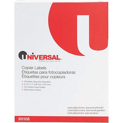 UNIVERSAL - 11" Long, White Paper Shipping Label - For Copiers - Exact Industrial Supply