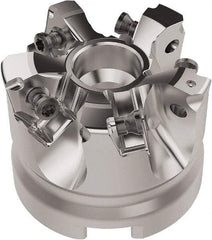 Seco - 50mm Cut Diam, 22mm Arbor Hole, 6.96mm Max Depth of Cut, 92° Indexable Chamfer & Angle Face Mill - 5 Inserts, XNEX080816 Insert, Right Hand Cut, 5 Flutes, Through Coolant, Series R220.79 - Exact Industrial Supply