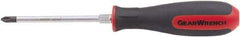 GearWrench - #1, 10-19/64" OAL, Standard Phillips Screwdriver - 6" Blade Length, Round Shank, Acetate with Rubber Grip Handle - Exact Industrial Supply