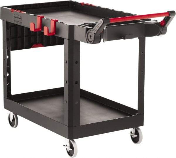 Rubbermaid - 500 Lb Capacity, 25-3/16" Wide x 51-15/32" Long x 36" High Heavy Duty Utility Cart - 2 Shelf, 17 Slot, Structural Foam - Exact Industrial Supply