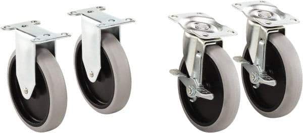 Rubbermaid - 5-11/16" Long x 2-9/16" Wide x 5-13/16" High, Cart Replacement Casters - Use with RCP Heavy Duty Adaptable Carts (1997206, 1997207, 1997208, 1997209). - Exact Industrial Supply
