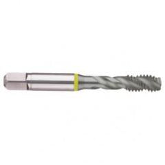 7/8-14 2B 4-Flute Cobalt Yellow Ring Semi-Bottoming 40 degree Spiral Flute Tap-MolyGlide - Exact Industrial Supply